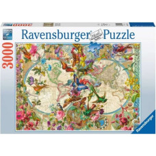 Ravensburger Polska Puzzle 3000 elements Flora and fauna. World map