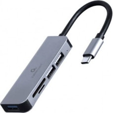 Gembird I/O HUB USB-C 3PORT+CR/UHB-CM-CRU3P1U2P2-01 GEMBIRD