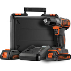 Black+Decker 18 V gręžtuvas/suktuvas 2 x 1,5 AH LI-ION AUTOSENSE + dėklas ASD18KB