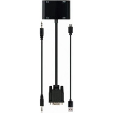 Gembird Signal converter VGA to HDMI + VGA black, 15 cm