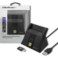 Qoltec Smart chip card scanner USB2.0 Plug&play