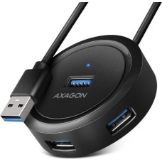 Axagon Hub HUE-P1A 4x USB3.2 Gen 1 ROUND, micro USB power IN, 30cm USB-A cable