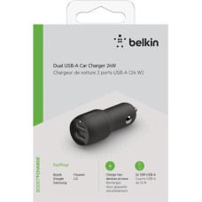 Belkin Dual USB-A Car Charger 12W x2 Black