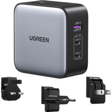 Ugreen 65W Nexode GaN Laisvų rankų įranga, Mobilusis telefonas, Knyginis kompiuteris, Išmanusis laikrodis, Planšetinis kompiuteris Pilka USB Spartusis įkrovimas Vidaus