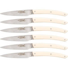 Laguiole Jean Dubost Laguiole 6 pcs. Knife Set, Acrylic Ivory