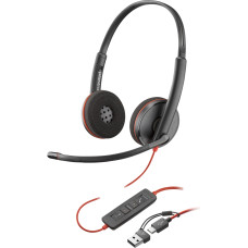 Plantronics POLY „ Blackwire 3220“ stereofoninės ausinės su „USB-C“ jungtimi ir „USB-C/A“ adapteriu (didelis kiekis)