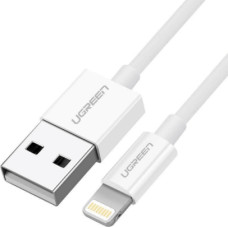 Ugreen cable USB 2.0 A lightning 2m, 5V/2.4A iPhone 7 / 7plus / 6S/ 6 / 6 Plus, iPhone 5s/5c/5, iPad Mini/Mini 2, iPad 1 m Balta