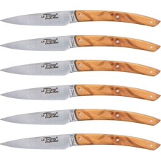 Laguiole Jean Dubost Laguiole 6 pcs. Knife Set, Olive Wood