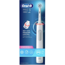 Oral-B Pro Sensitive Clean Pro 3 Suaugusiems Besisukantis vibruojantis dantų šepetėlis Balta