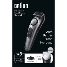 Braun BeardTrimmer 7 BT7420 Baterija 40 2 cm Juoda, Pilka