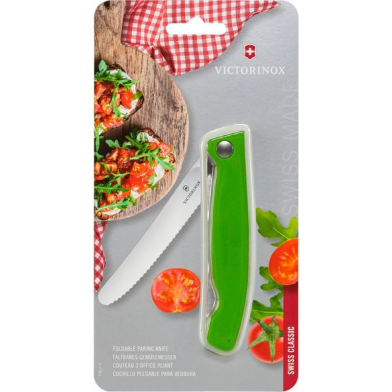 Victorinox Swiss Classic Foldable Paring Knife  green