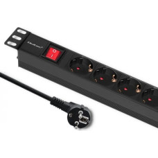 Qoltec Power strip for RACK 1U 16A, PDU, 6xSCHUKO, 2m