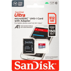 Sandisk Ultra microSDXC A1 512GB 150MB/s Adapt.SDSQUAC-512G-GN6MA