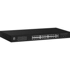 Level One LevelOne GEP-2841 tinklo komutatorius Valdomas L2 Gigabit Ethernet (10/100/1000) Maitinimas per Eternetą (PoE) 1U Juoda