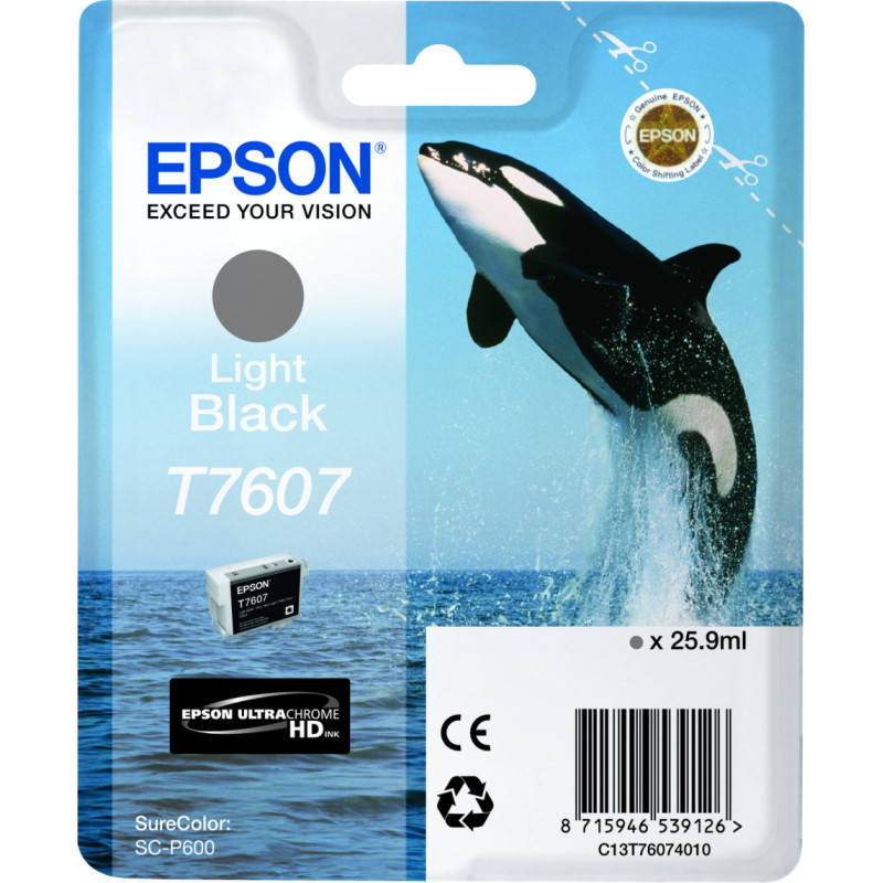 Epson T7607 rašalo kasetė 1 vnt Originalus Šviesiai juoda