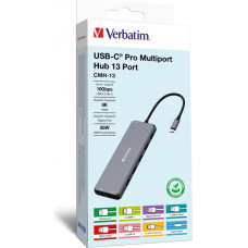 Verbatim CMH-13 C tipo USB 10000 Mbit/ai Sidabras