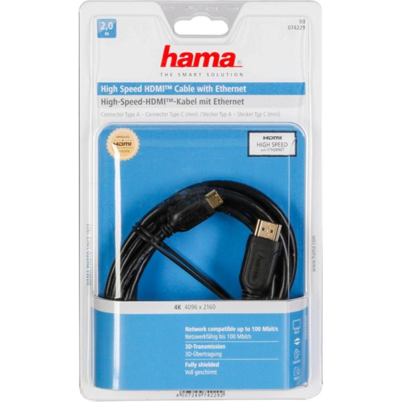 Hama High Speed HDMI Cable HDMI - mini HDMI Ethernet 2 m