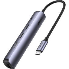 Ugreen 10919 knyginių kompiuterių dokas / jungčių replikatorius Vielinis USB 3.2 Gen 1 (3.1 Gen 1) Type-C Pilka