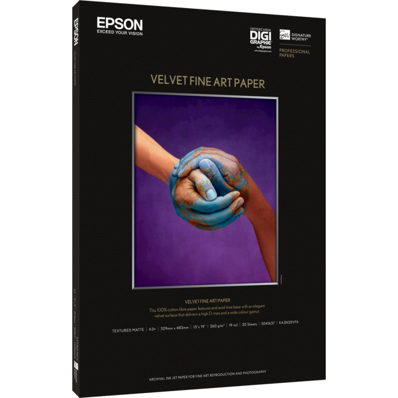 Epson Velvet Fine Art Paper, DIN A3+, 260g/m², 20 sheets