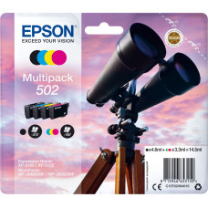 Epson 502 rašalo kasetė 1 vnt Originalus Standartinė išeiga Juoda, Žydras, Rausvai raudona, Geltona