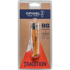 Opinel pocket knife No. 08 carbon w. wood handle