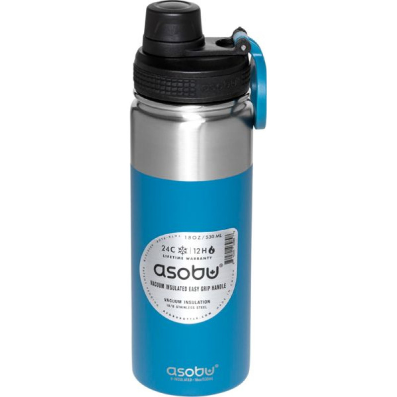 Asobu Alpine Flask Bottle Blue, 0.53 L