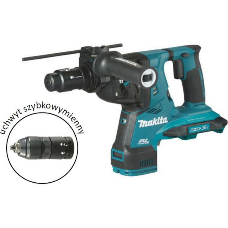 Makita MŁOT WIERCĄCO-KUJĄCY SDS-PLUS 2x18V 2,9J BEZ AKUMULATORÓW I ŁADOWARKI +UCHWYT DHR281Z