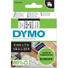 Dymo D1 6mm Black/White labels 43613