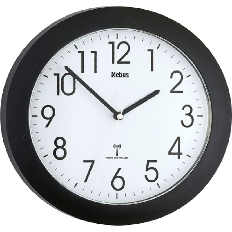 Mebus 52450 wireless wall clock black