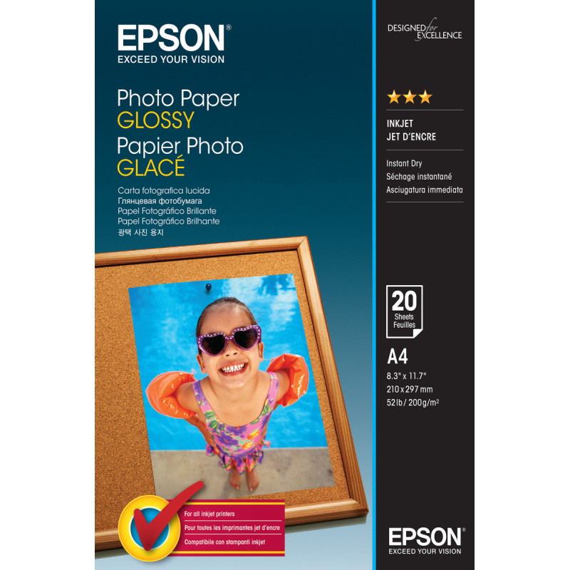 Epson Photo Paper Glossy A4 Balta Blizgus