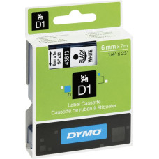 Dymo D1 6mm Black/White labels 43613