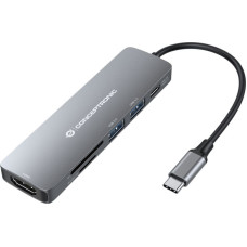 Conceptronic DONN11G knyginių kompiuterių dokas / jungčių replikatorius Vielinis USB 3.2 Gen 1 (3.1 Gen 1) Type-C Pilka