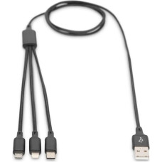 Digitus Cable 3-in-1 Cable USB-A to Lightning/MicroUSB/USB-C