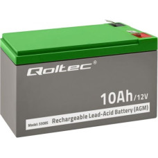 Qoltec AGM battery 12V 10Ah Maintenance free for UP