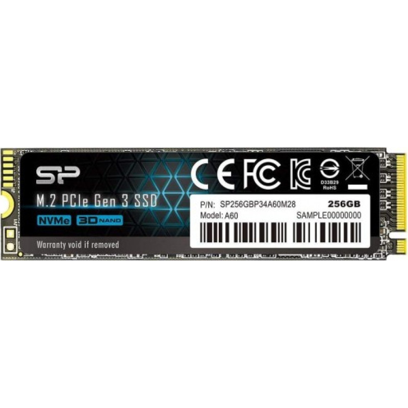 Silicon Power SSD drive A60 256GB M.2 PCIe 2100/1200 MB/s NVMe