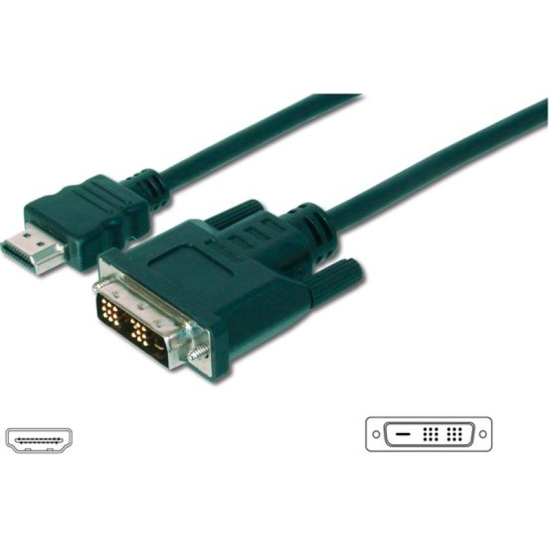 Digitus HDMI adapter cable Type A-DVI 3m Full HD