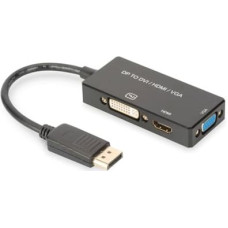 Digitus DisplayPort 3in1 Adapt/ Converter - DP-HDMI+DVI+VGA 20cm