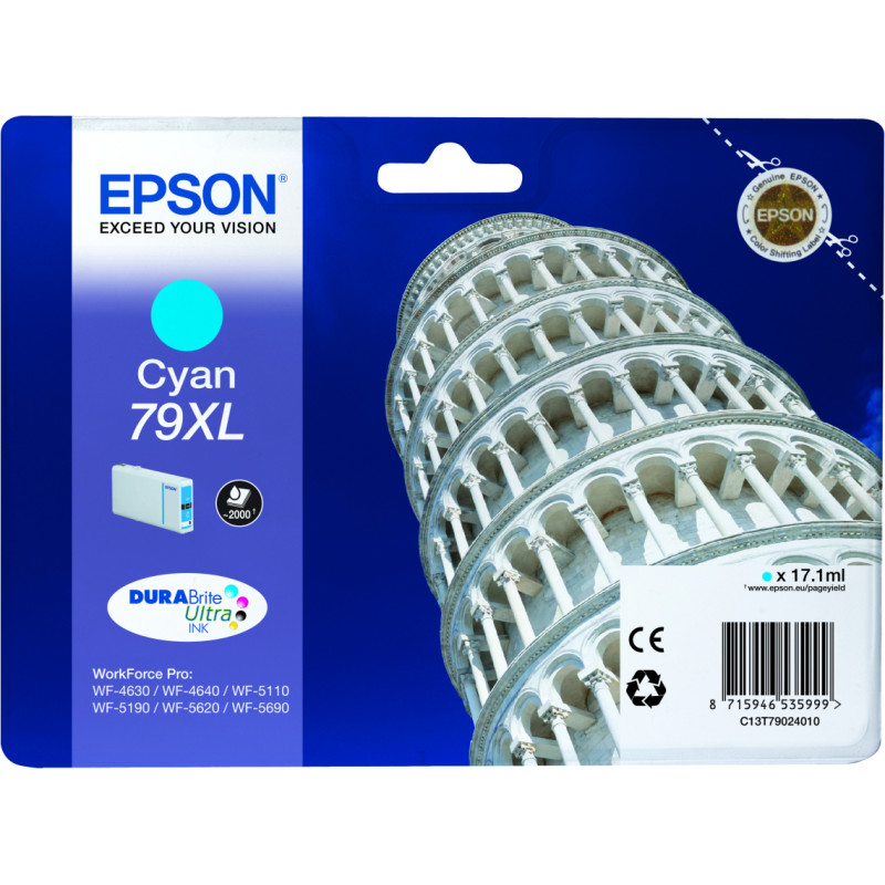 Epson Tower of Pisa 79XL rašalo kasetė 1 vnt Originalus Didelė (XL) išeiga Žydras