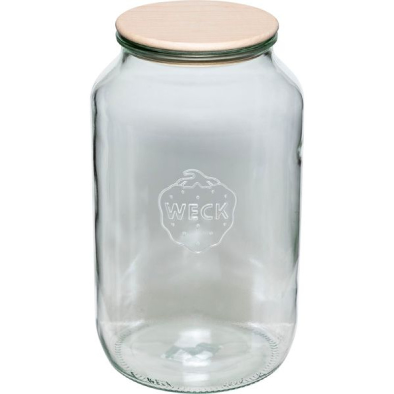 Weck Round Rim Jar 3l with Wooden Lid