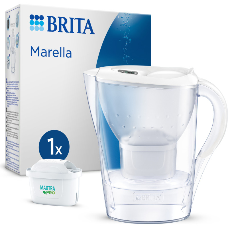 Brita Marella Ąsočio vandens filtras 2,4 L Permatomas, Balta