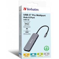 Verbatim CMH-08 C tipo USB 5000 Mbit/ai Sidabras