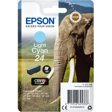 Epson Elephant C13T24254012 rašalo kasetė 1 vnt Originalus Standartinė išeiga Šviesus Cyan