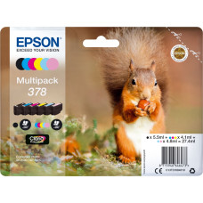 Epson Squirrel C13T37884010 rašalo kasetė 1 vnt Originalus Standartinė išeiga Juoda, Žydras, Šviesus Cyan, Rausvai raudona, Šviesi Magenta, Geltona