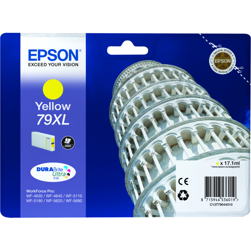 Epson Tower of Pisa 79XL rašalo kasetė 1 vnt Originalus Didelė (XL) išeiga Geltona