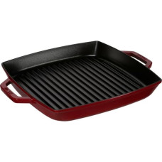 Staub Square Grill Pan  33cm cast iron, cherry, induction