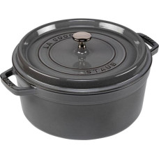 Staub Round Cocotte, 26cm cast iron, graphite grey