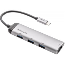 Verbatim USB-C Multiport Hub USB 3.2 Gen 1 (3.1 Gen 1) Type-C 5000 Mbit/ai Pilka