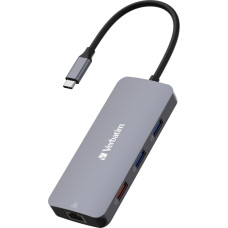 Verbatim CMH-09 C tipo USB 10000 Mbit/ai Sidabras