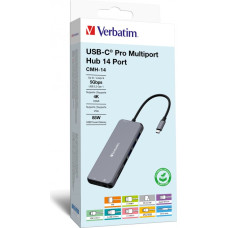 Verbatim CMH-14 C tipo USB 5000 Mbit/ai Sidabras