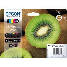 Epson Kiwi 202 rašalo kasetė 1 vnt Originalus Standartinė išeiga Juoda, Foto juoda, Žydras, Rausvai raudona, Geltona